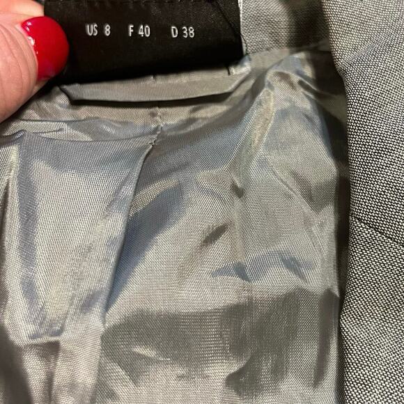 AKRIS Punto Gray 100% Wool Blazer Size 8 Office Career Lightweight Designer Chic - Picture 7 of 10